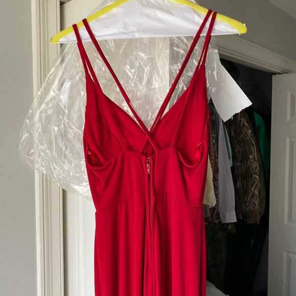Red Strappy Formal Dress - Picture 4 of 6